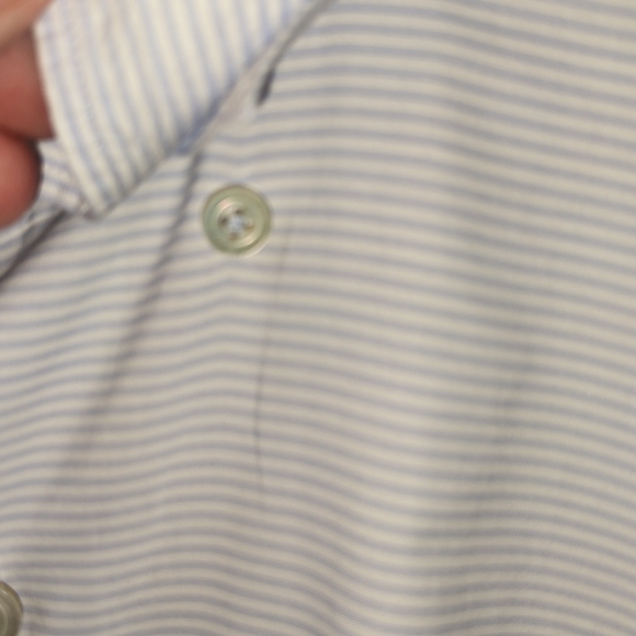 Calder Carmel cotton fine gray pinstripe hidden button down collar size XXL - Picture 4 of 10